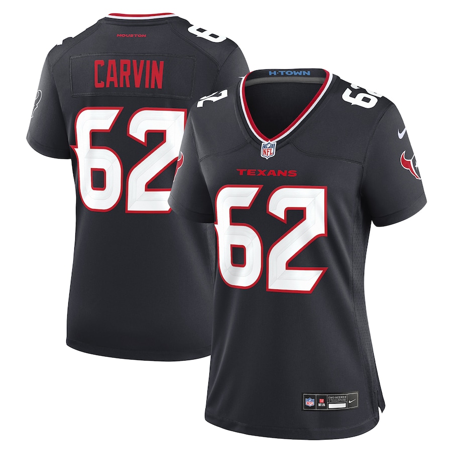 Women's Houston Texans Jerome Carvin Nike Navy Team Game Jersey