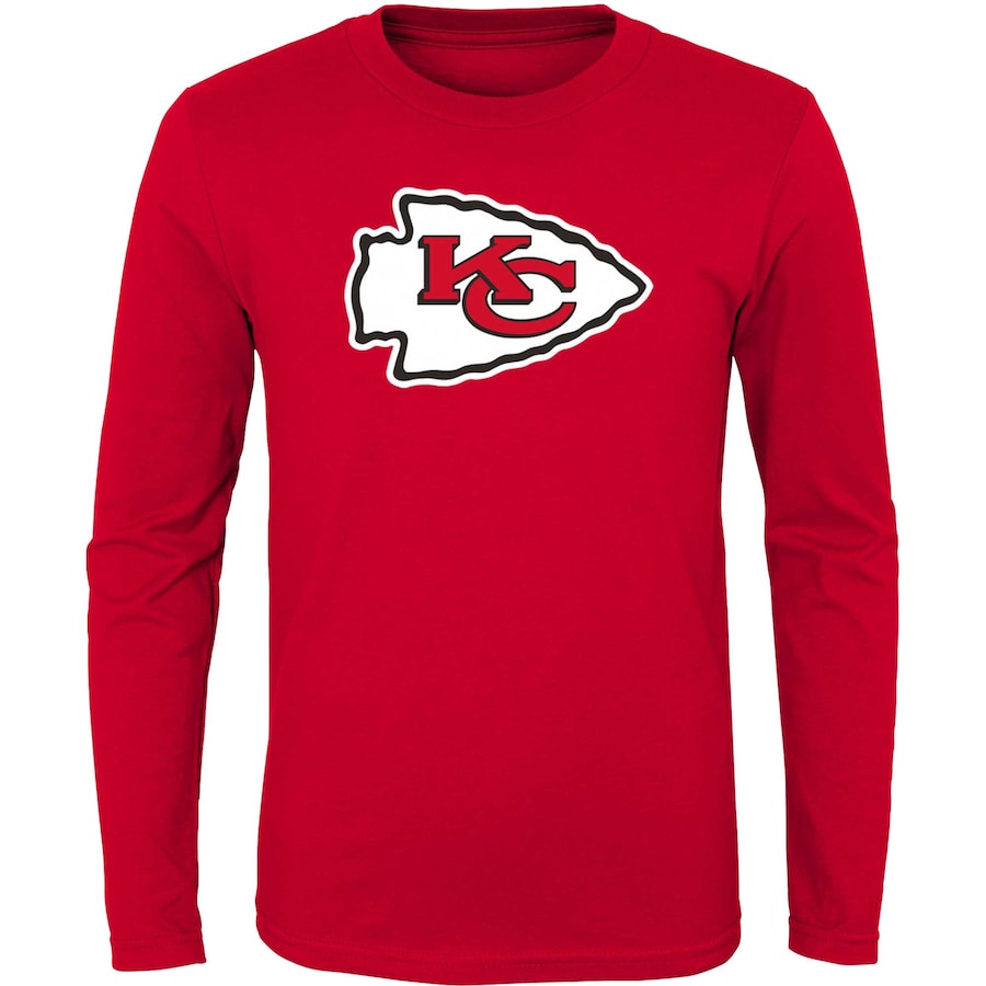 Youth Kansas City Chiefs Red Primary Logo Long Sleeve T-Shirt
