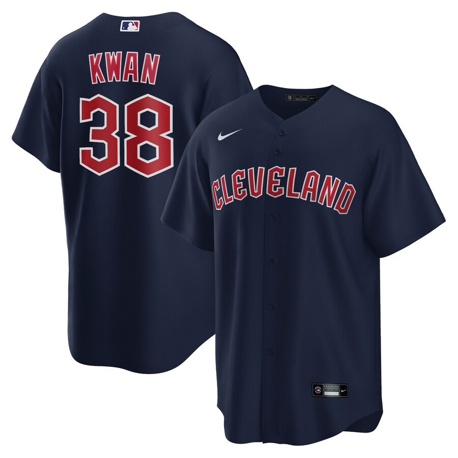Men's Cleveland Guardians Steven Kwan Nike Navy Alternate Replica Jersey