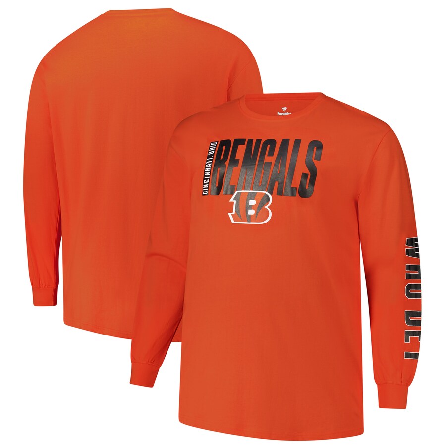 Men's Cincinnati Bengals  Fanatics Orange Big & Tall Vision Long Sleeve T-Shirt