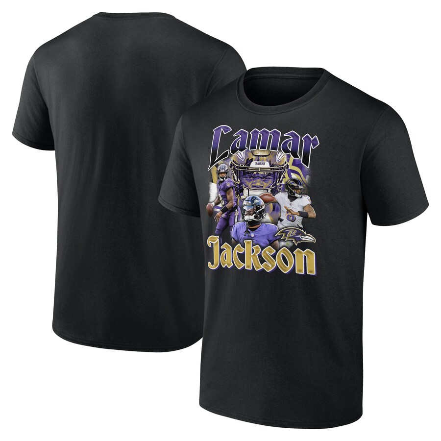 Men's Baltimore Ravens Lamar Jackson Fanatics Black Notorious Player Graphic T-Shirt