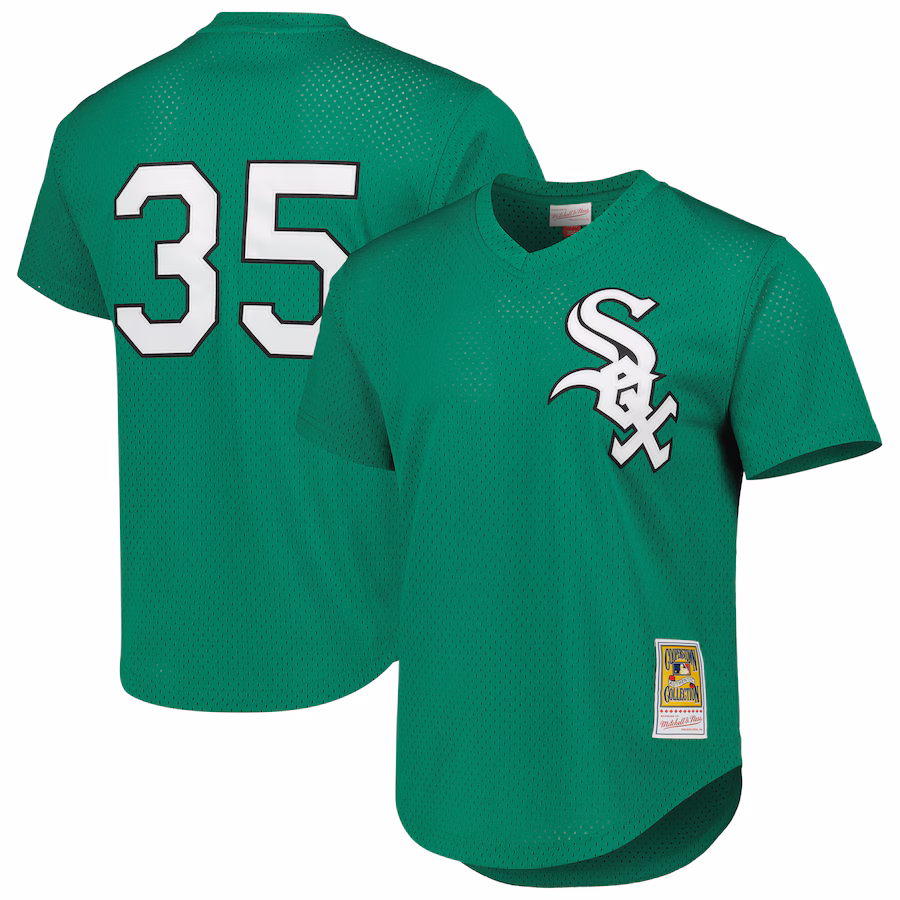 Men's Chicago White Sox Frank Thomas Mitchell & Ness Green Cooperstown Collection Authentic St. Patrick's Day 1996 Batting Practice Jersey