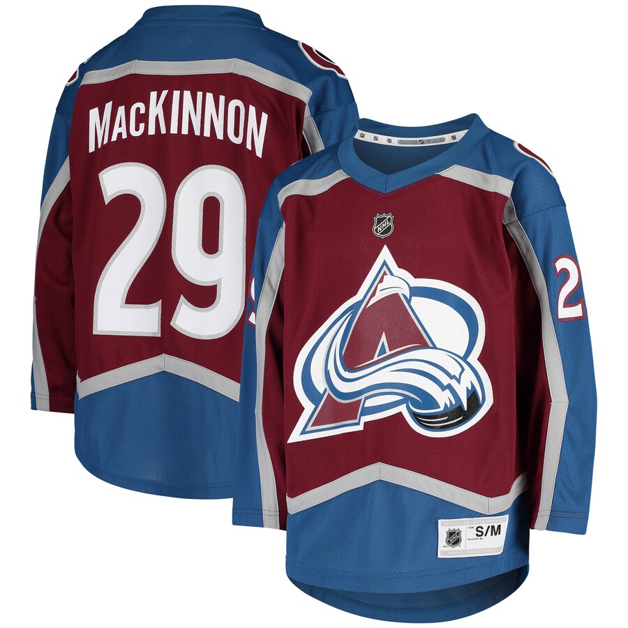 Youth Colorado Avalanche Nathan MacKinnon Burgundy Home Replica Player Jersey