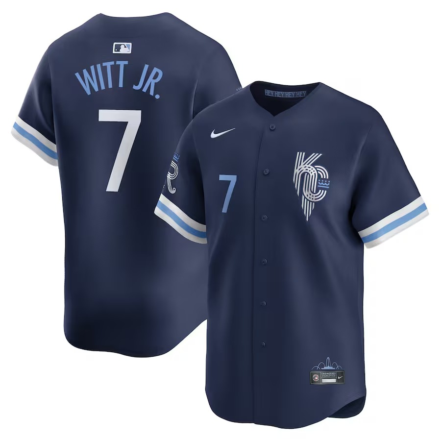 Men's Kansas City Royals Bobby Witt Jr. Nike Navy City Connect Limited Player Jersey