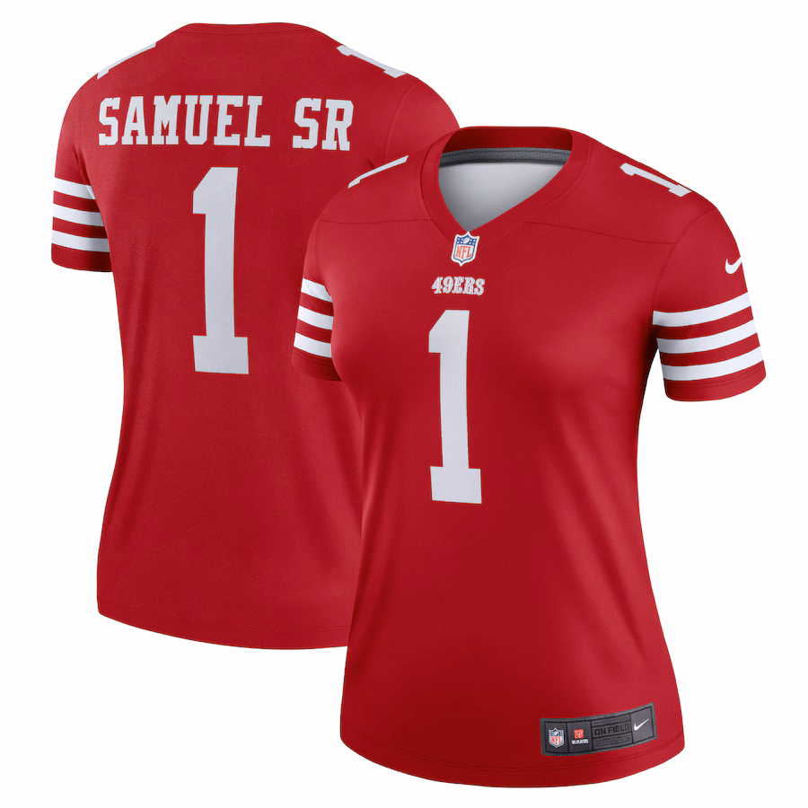Women's San Francisco 49ers Deebo Samuel Sr Nike Scarlet Legend Player Performance Top