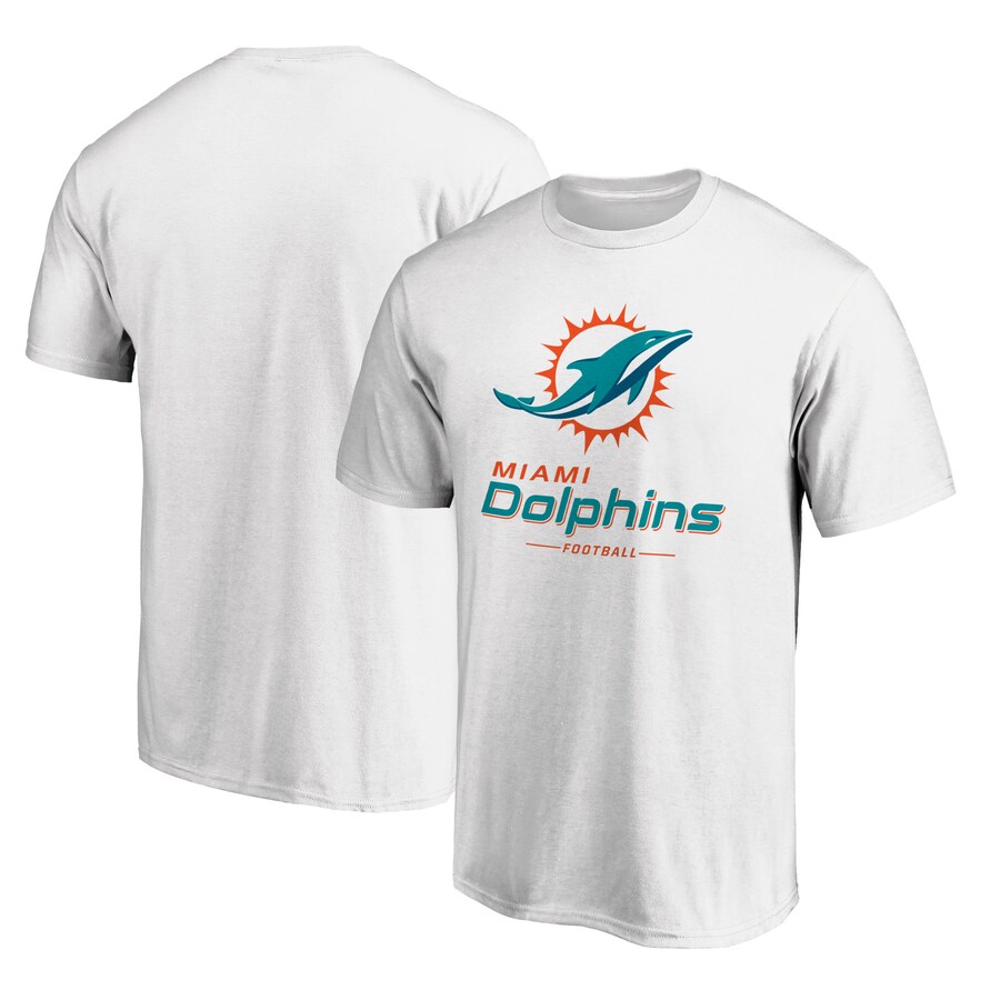 Men's Miami Dolphins  White Team Lockup T-Shirt