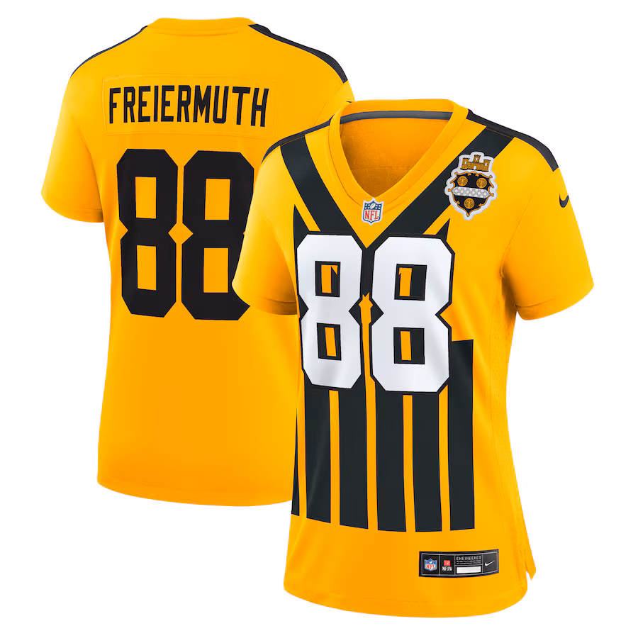 Women's Pittsburgh Steelers Pat Freiermuth Nike Gold Alternate 1933 Throwback Game Jersey