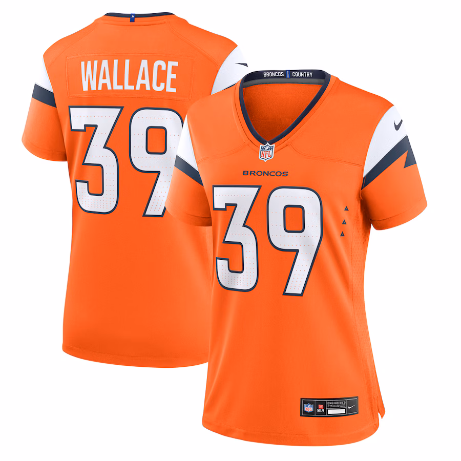 Women's Denver Broncos Levi Wallace Nike Orange Team Game Jersey