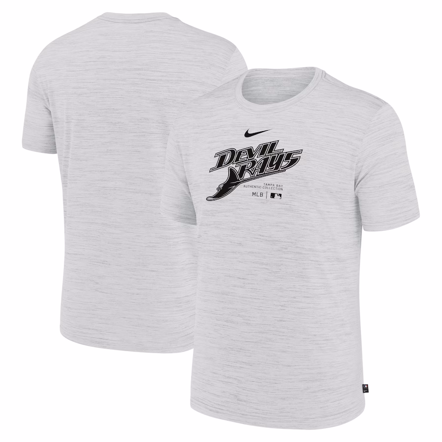 Men's Tampa Bay Rays Nike Ash Authentic Collection Velocity Performance Practice T-Shirt