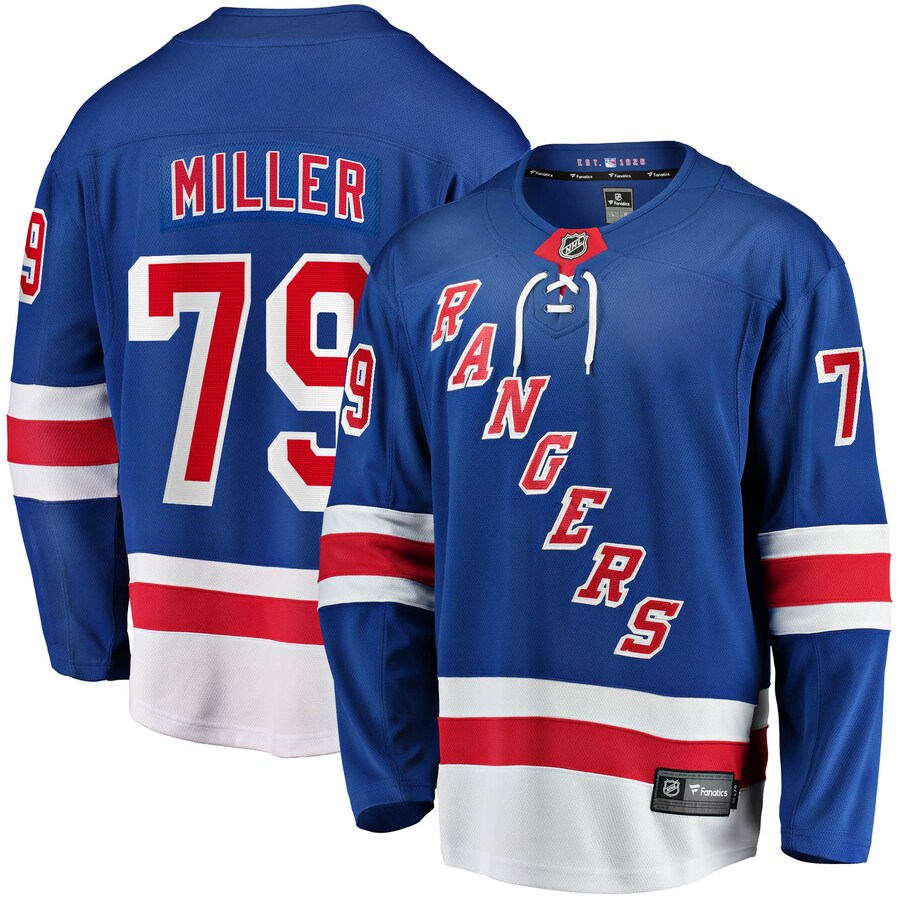 Men's New York Rangers K'Andre Miller Fanatics Branded Blue 2017/18 Home Breakaway Replica Jersey