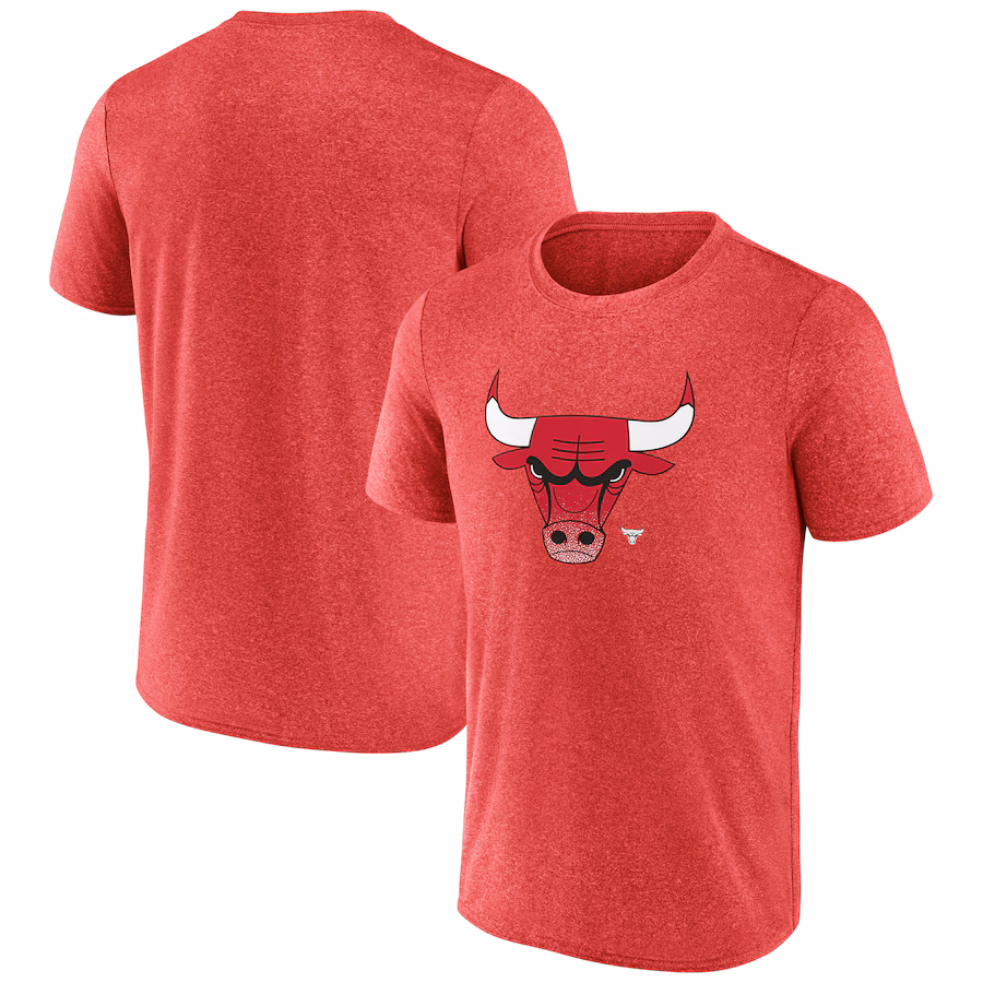 Men's Chicago Bulls Fanatics Heather Red Iconic Overtime T-Shirt
