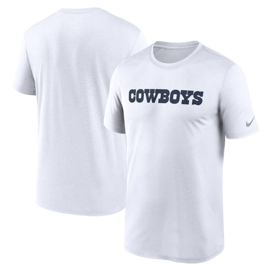 Men's Dallas Cowboys  Nike White Legend Wordmark Performance T-Shirt