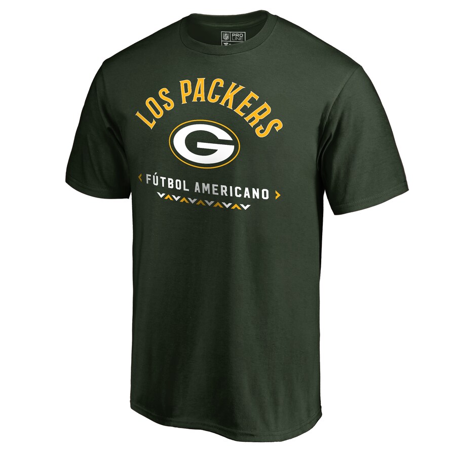 Men's Green Bay Packers Green Futbol Americano T-Shirt