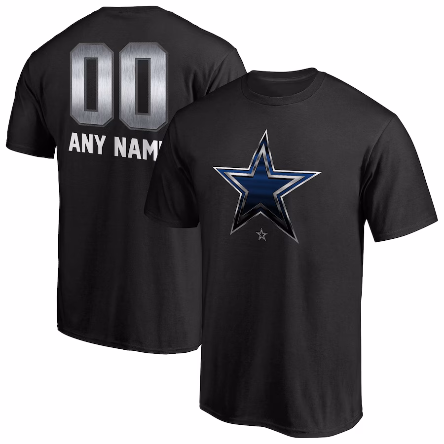 Men's Dallas Cowboys Black Personalized Midnight Mascot T-Shirt
