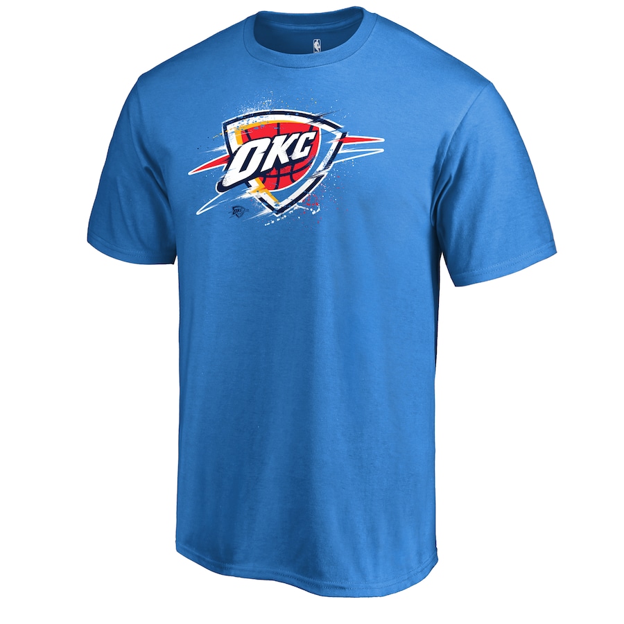 Men's Oklahoma City Thunder Blue Splatter Logo T-Shirt