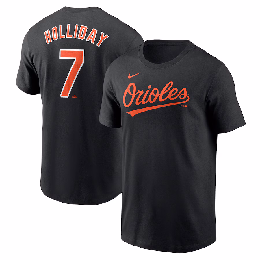 Youth Baltimore Orioles Jackson Holliday Nike Black Fuse Name & Number T-Shirt