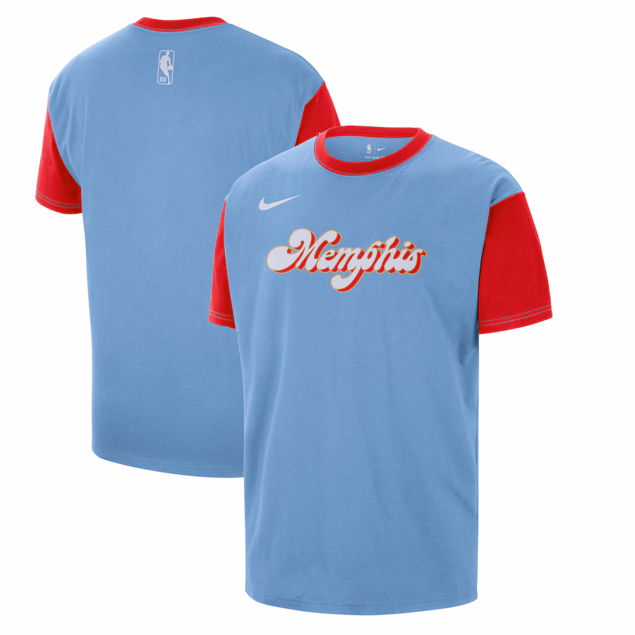 Men's Memphis Grizzlies Nike Light Blue 2024/25 City Edition Courtside Color Block T-Shirt