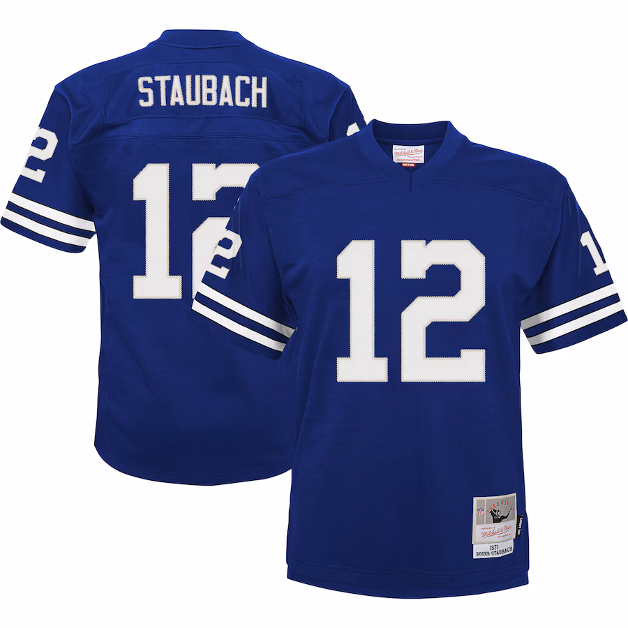 Youth Dallas Cowboys Roger Staubach Mitchell & Ness Royal Retired Player Legacy Jersey