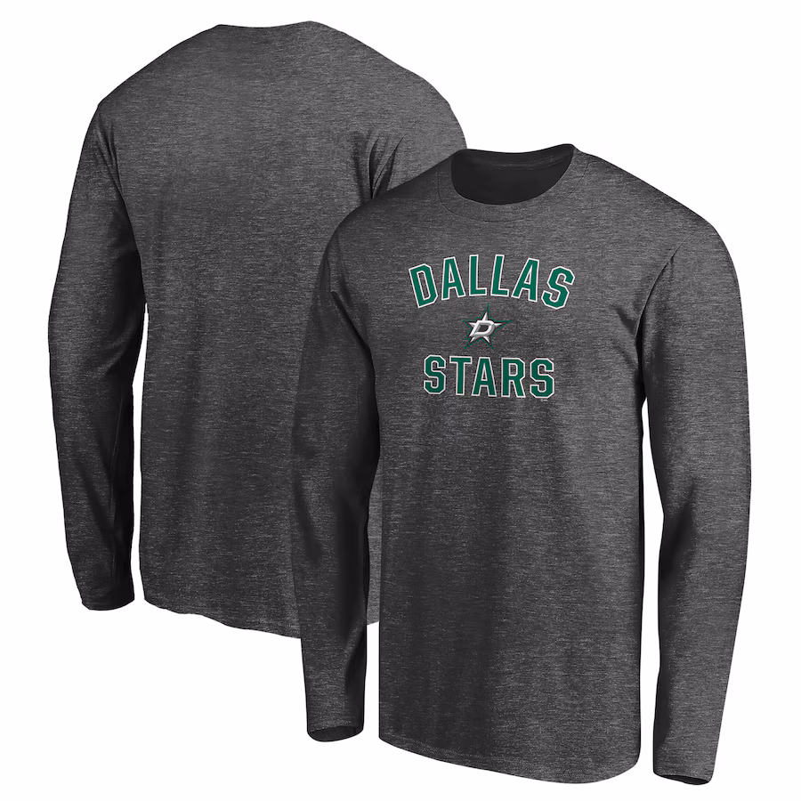 Men's Dallas Stars Charcoal Victory Arch Long Sleeve T-Shirt
