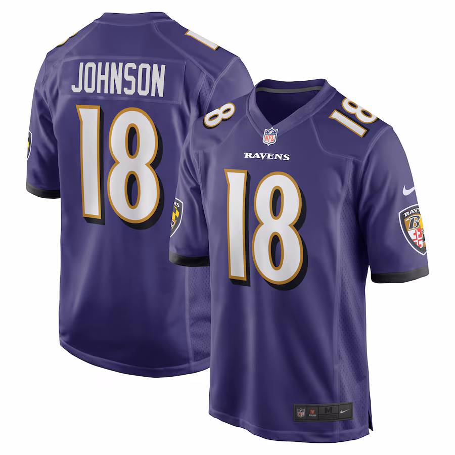 Men's Baltimore Ravens Diontae Johnson Nike Purple Player Game Jersey