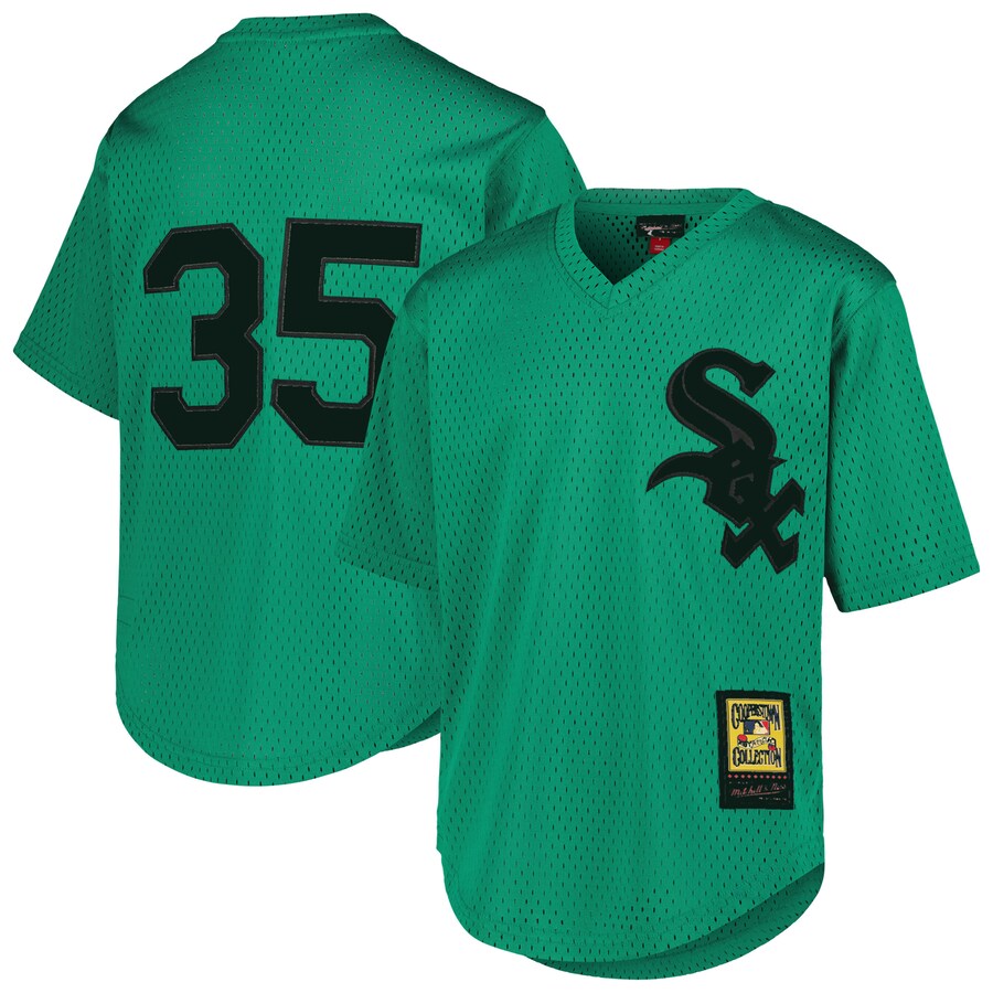 Youth Chicago White Sox Frank Thomas Mitchell & Ness Green Cooperstown Collection Mesh Batting Practice Jersey