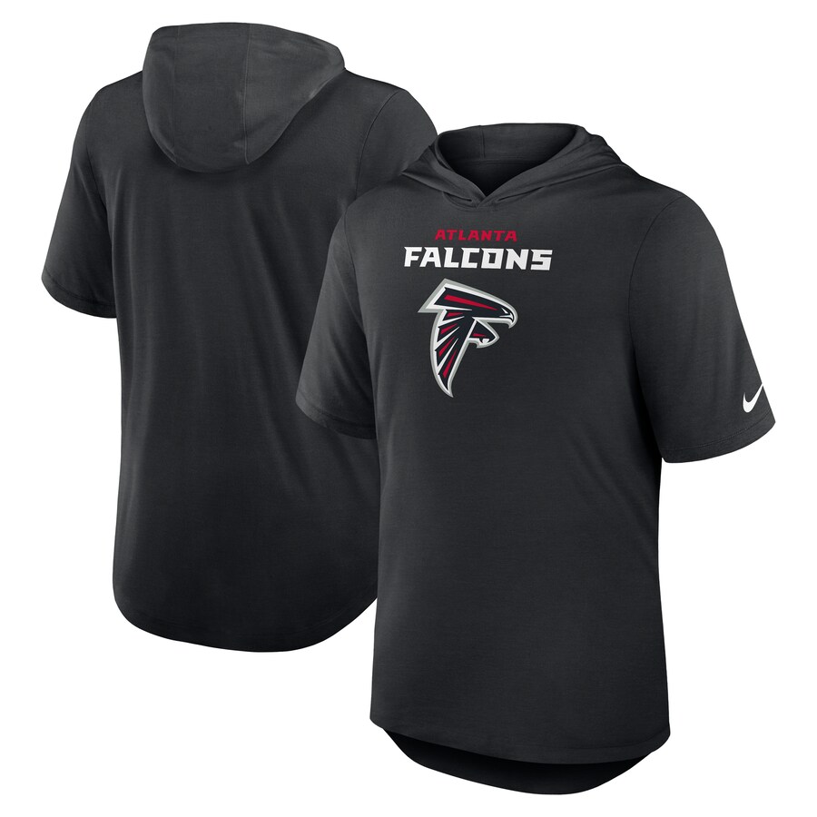 Men's Atlanta Falcons Nike Black Lockup Tri-Blend Hoodie T-Shirt