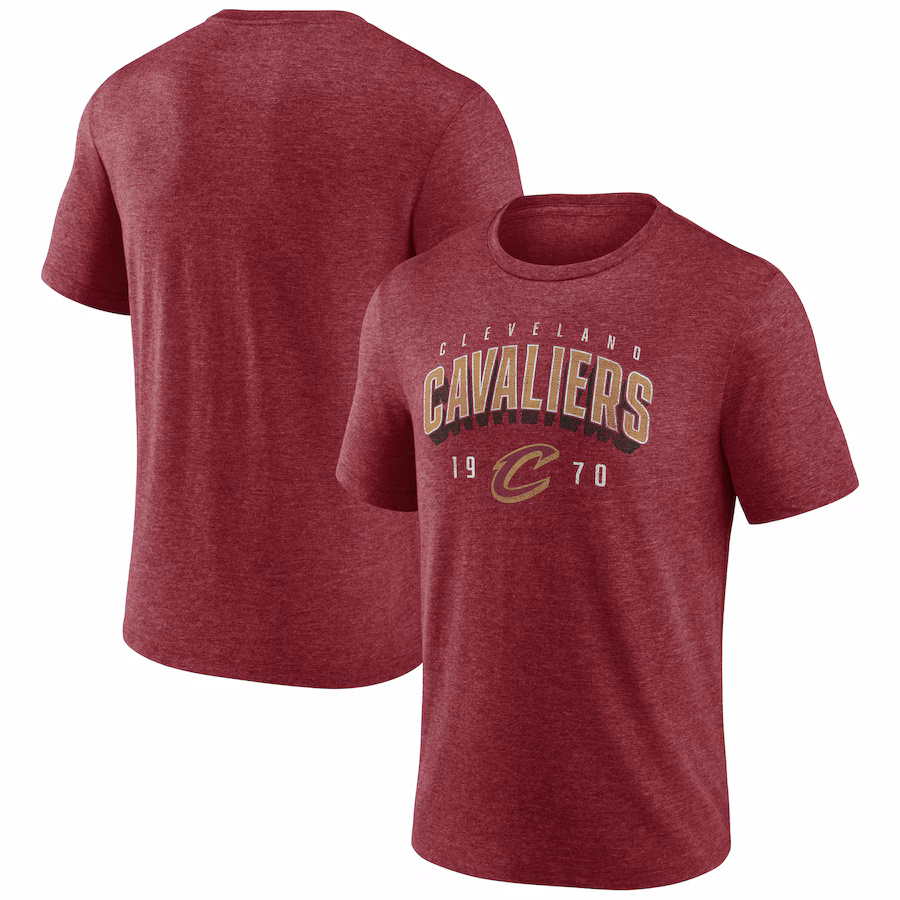 Men's Cleveland Cavaliers  Wine Backboard Tri-Blend T-Shirt
