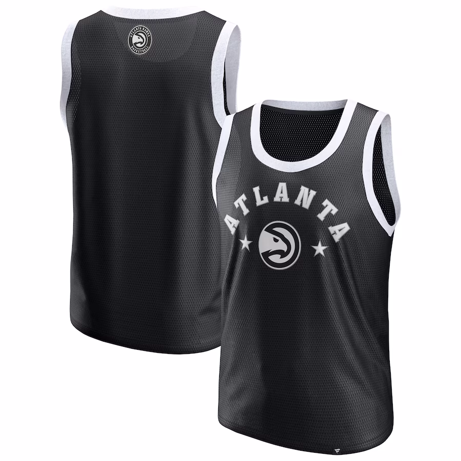 Men's Atlanta Hawks  Fanatics Black Mesh Tank Top