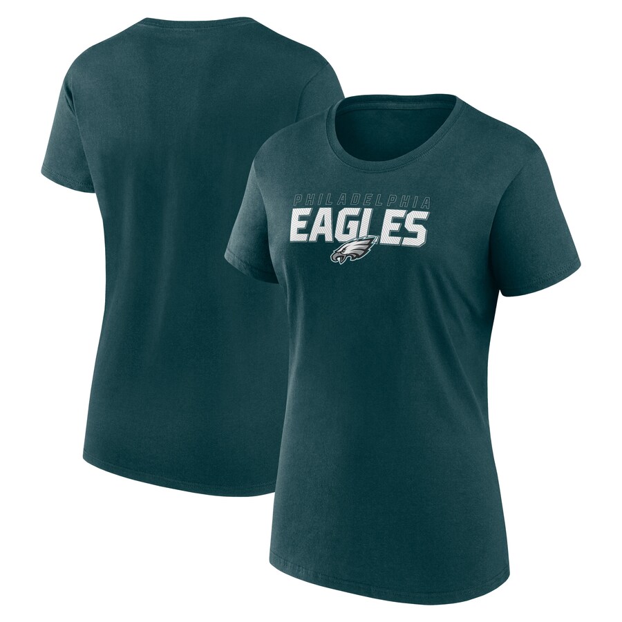 Women's Philadelphia Eagles Logo Athletic Midnight Green Lean T-Shirt