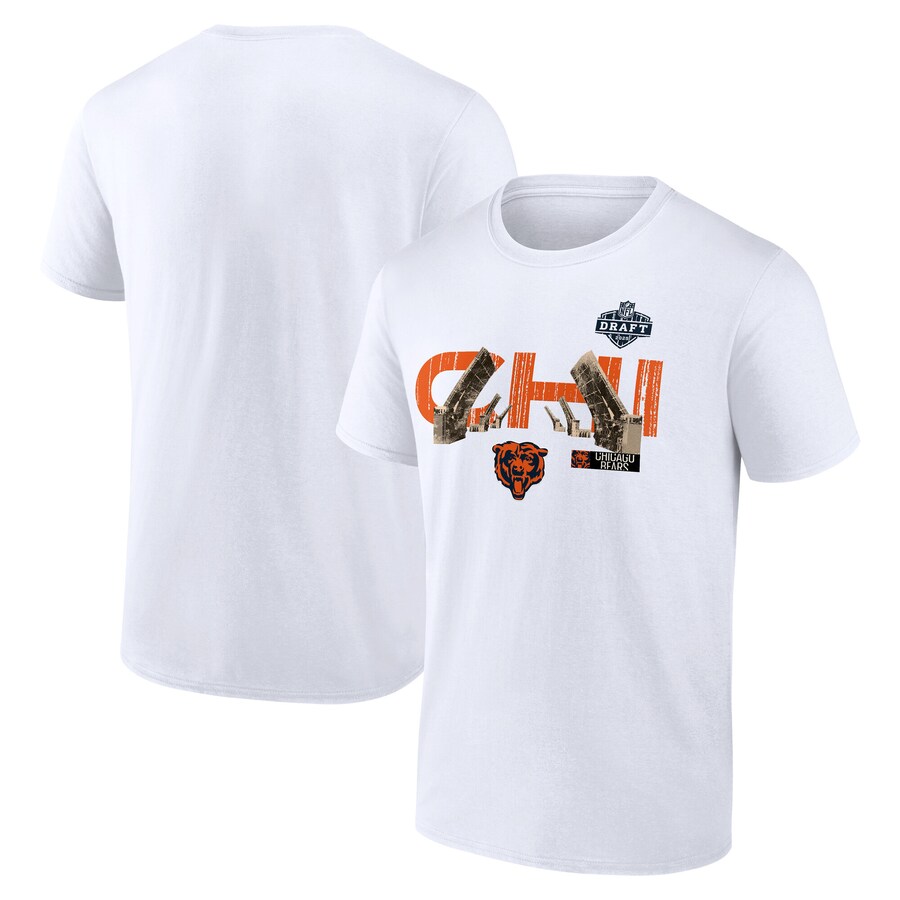 Men's Chicago Bears White 2025 NFL Draft T-Shirt