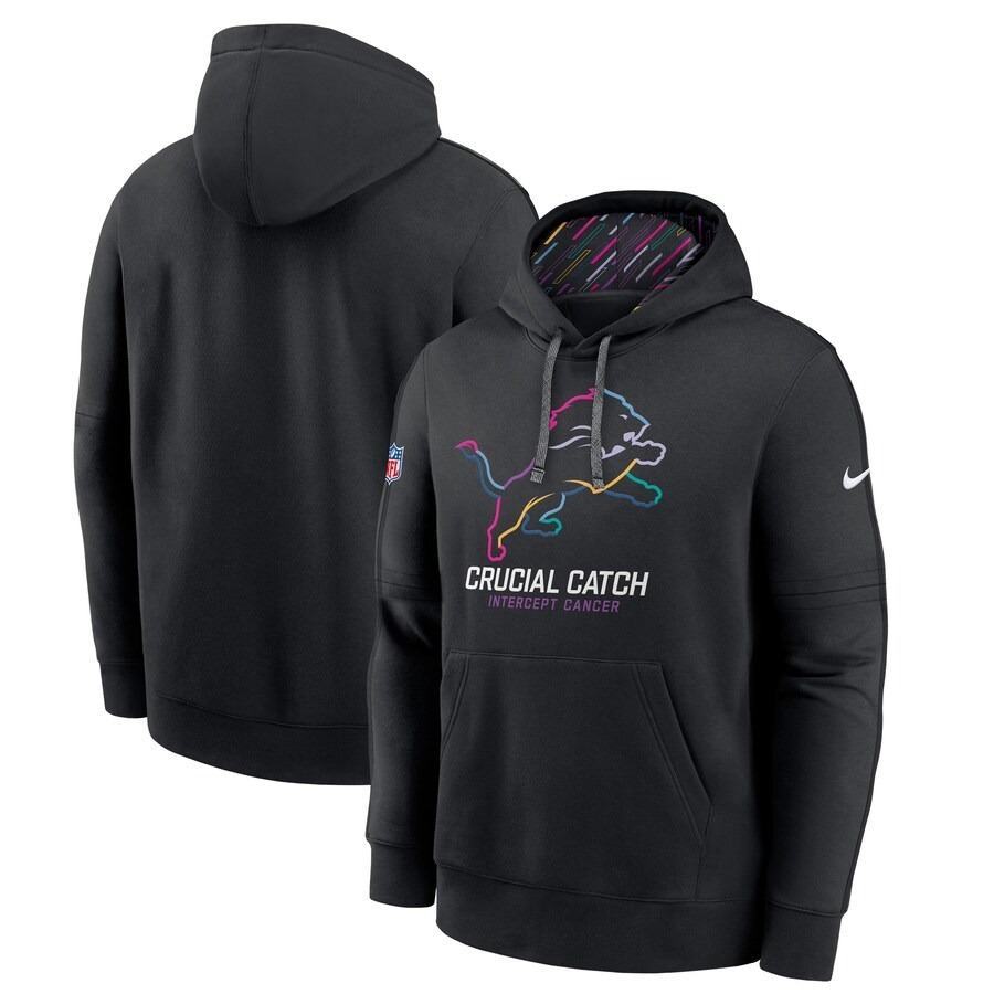 Men's Detroit Lions Nike Black 2024 NFL Crucial Catch Big & Tall Club Pullover Hoodie