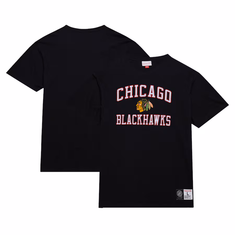 Men's Chicago Blackhawks Mitchell & Ness Black Legendary Slub T-Shirt