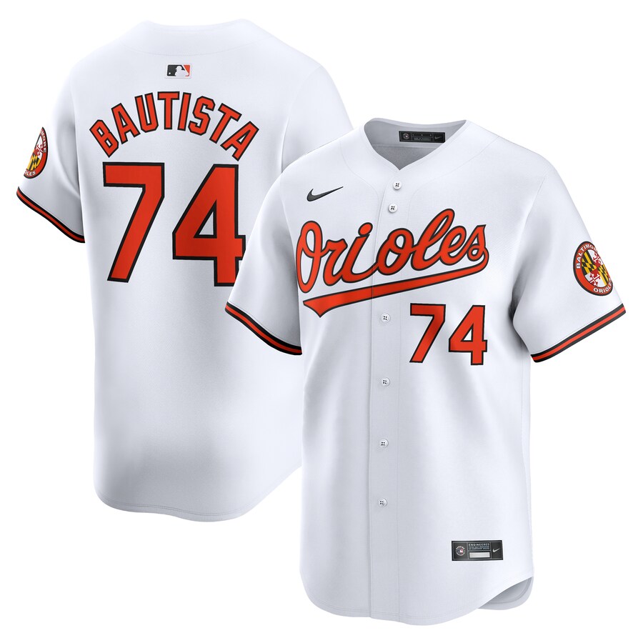 Men's Baltimore Orioles Felix Bautista Nike White Home Limited Player Jersey