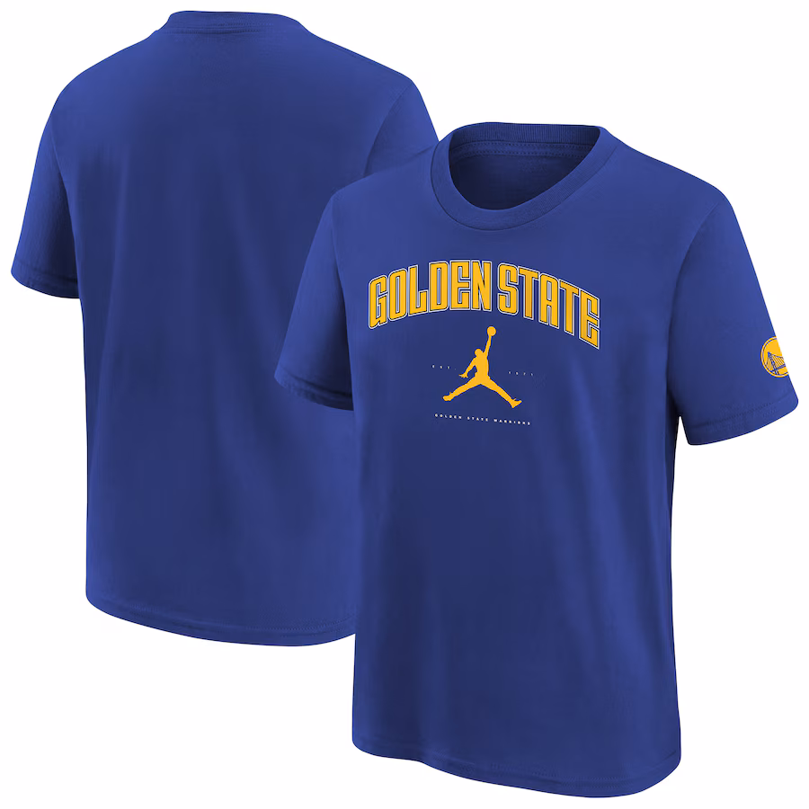 Youth Golden State Warriors Jordan Brand Royal Essential Cities T-Shirt