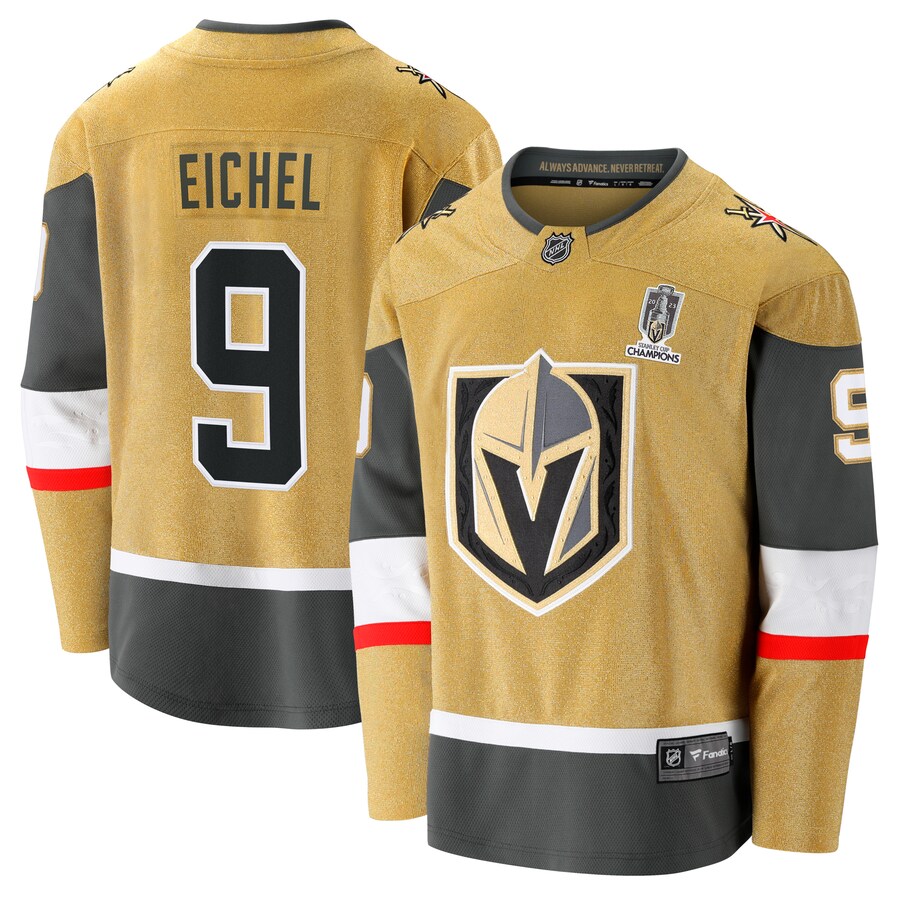 Men's Vegas Golden Knights Jack Eichel Fanatics Branded Gold 2023 Stanley Cup Champions Home Breakaway Player Jersey