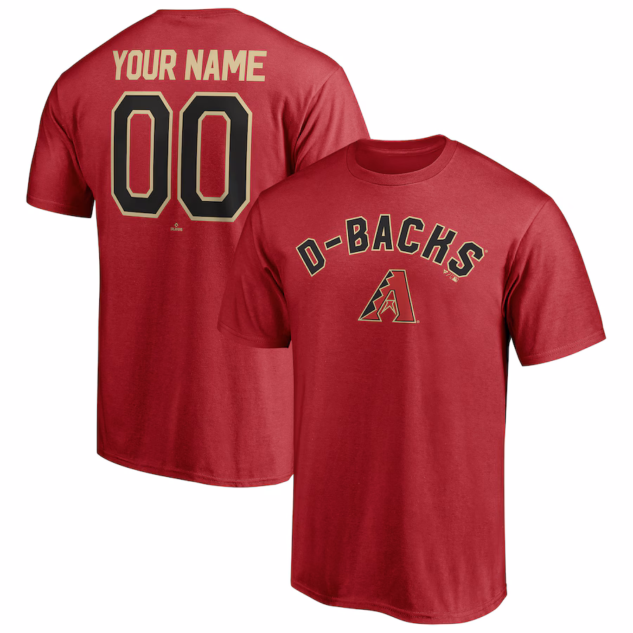 Men's Arizona Diamondbacks Red Personalized Team Winning Streak Name & Number T-Shirt