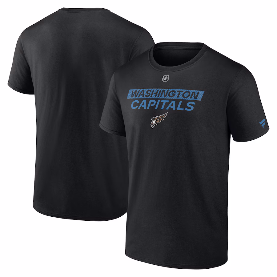 Men's Washington Capitals Fanatics Black Authentic Pro Alternate Logo T-Shirt