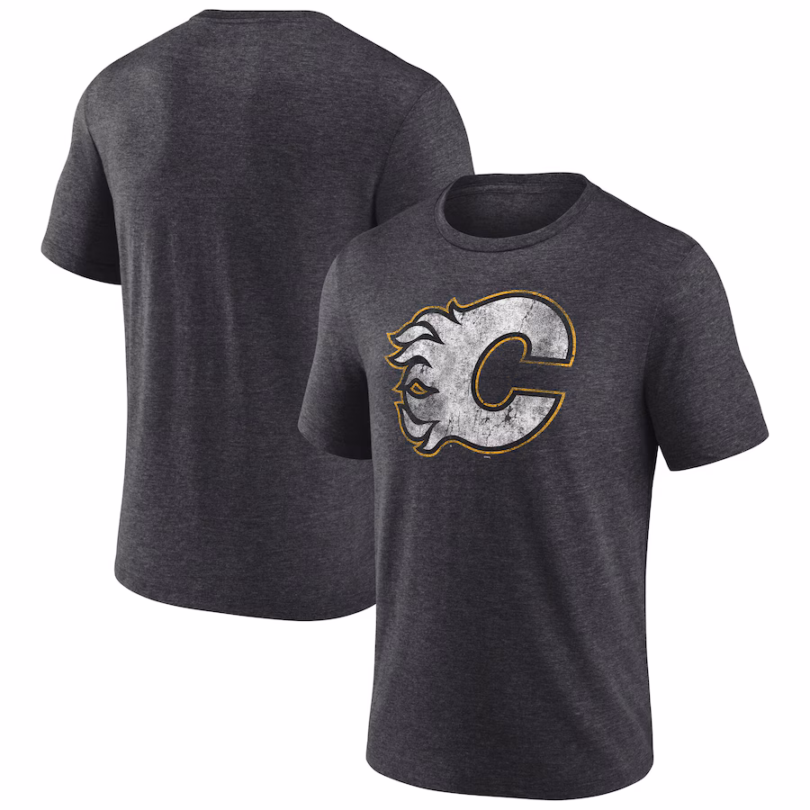 Men's Calgary Flames Fanatics Black NHL Special Edition Tri-Blend T-Shirt