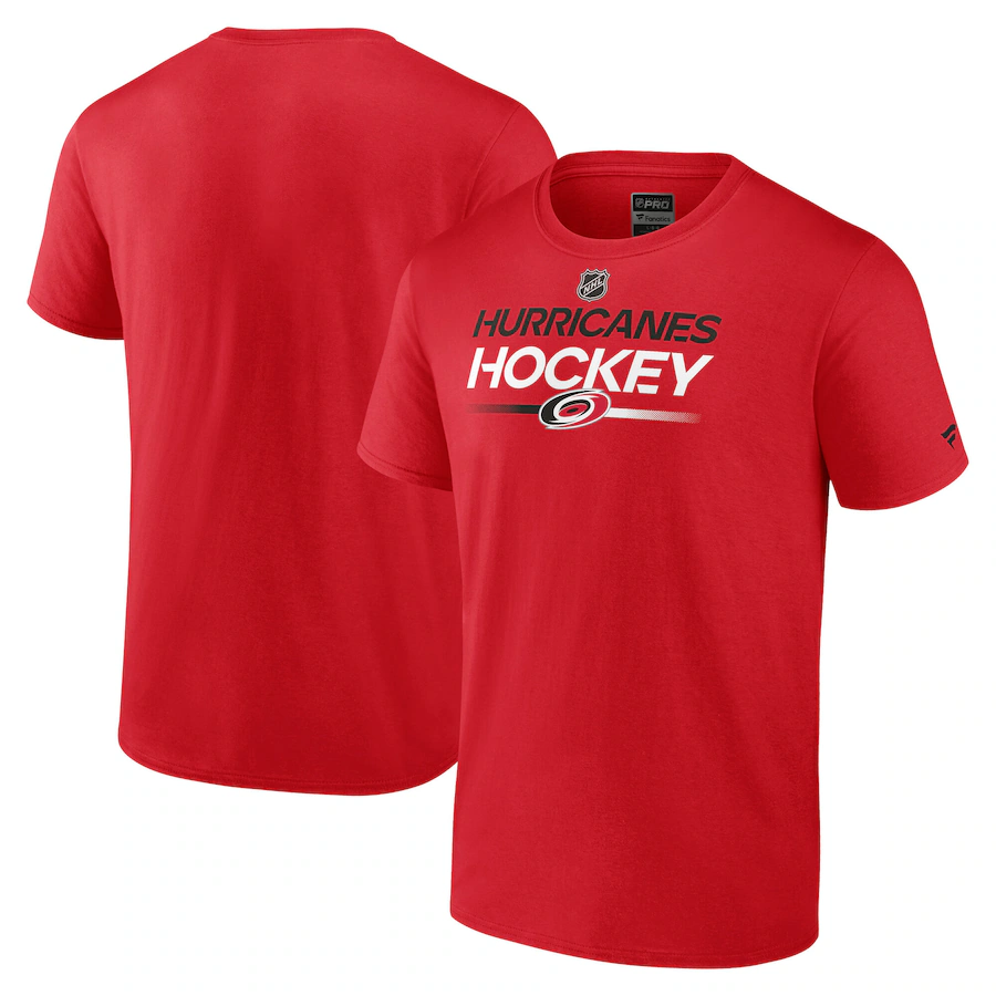 Men's Carolina Hurricanes Fanatics Red Authentic Pro Primary T-Shirt