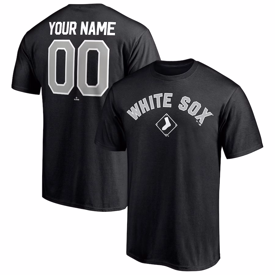 Men's Chicago White Sox Black Personalized Team Winning Streak Name & Number T-Shirt