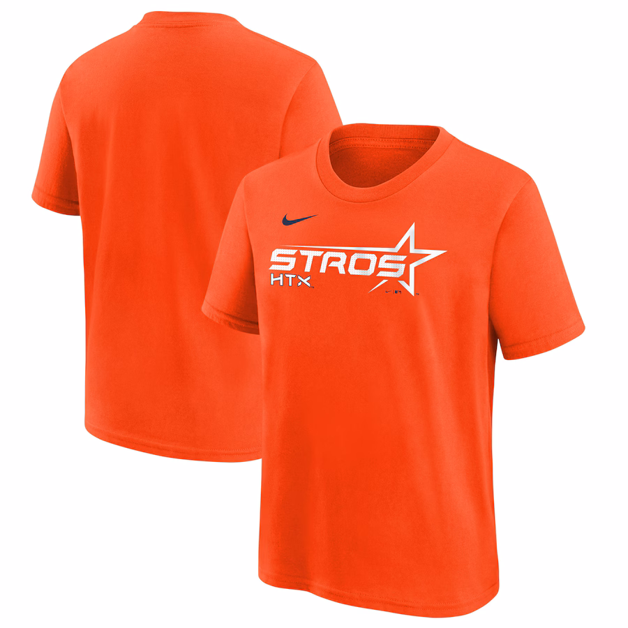 Youth Houston Astros Nike Orange 2025 City Connect Wordmark T-Shirt