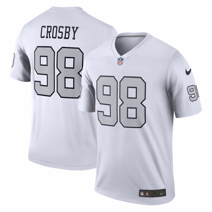 Men's Las Vegas Raiders Maxx Crosby Nike White Legend Player Performance Top