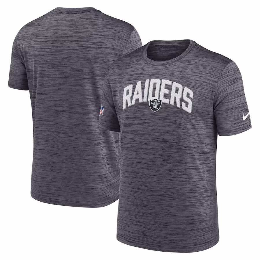 Men's Las Vegas Raiders Nike Black Sideline Velocity Athletic Stack Performance T-Shirt