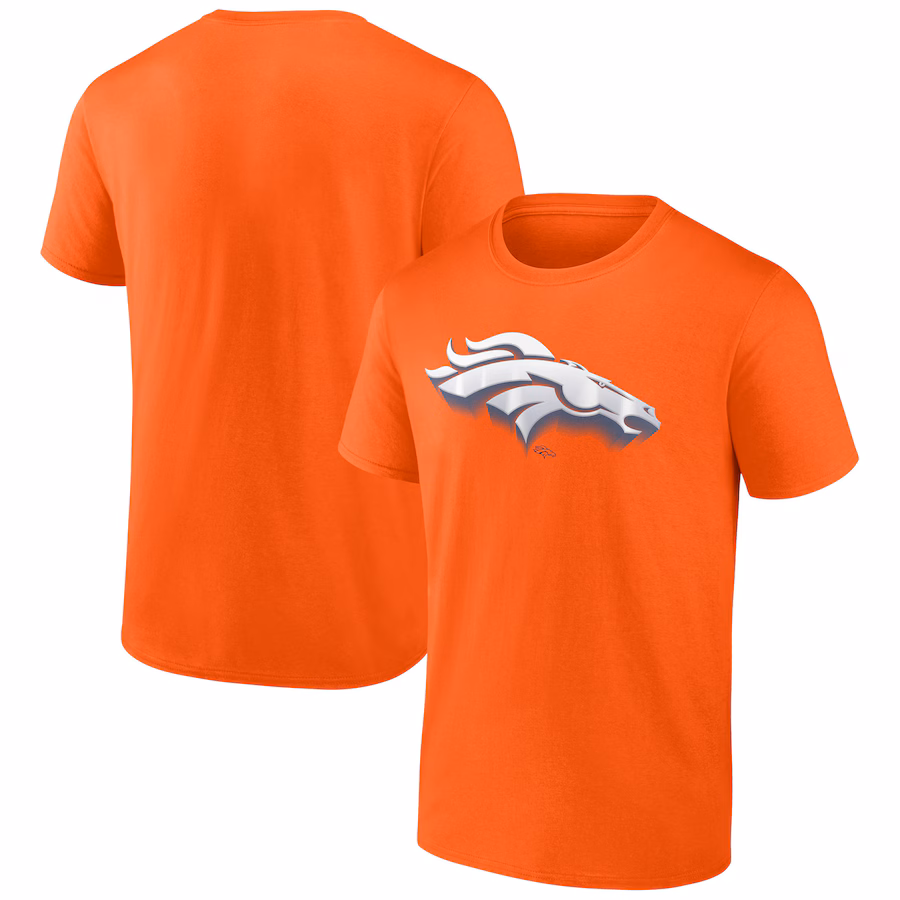 Men's Denver Broncos Fanatics Orange Chrome Dimension T-Shirt