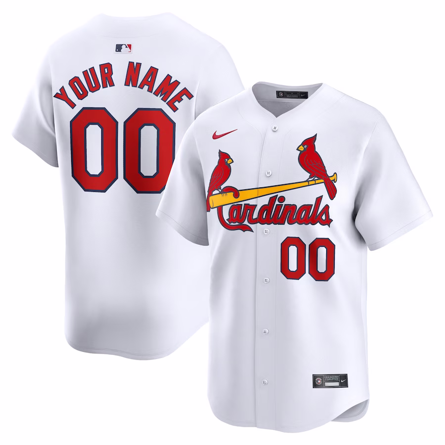 Youth St. Louis Cardinals Nike White Home Limited Custom Jersey