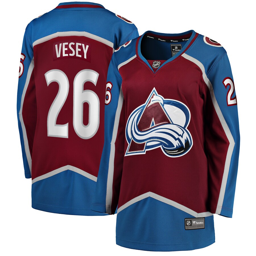 Women's Colorado Avalanche Jimmy Vesey Fanatics Burgundy Home Breakaway Player Jersey