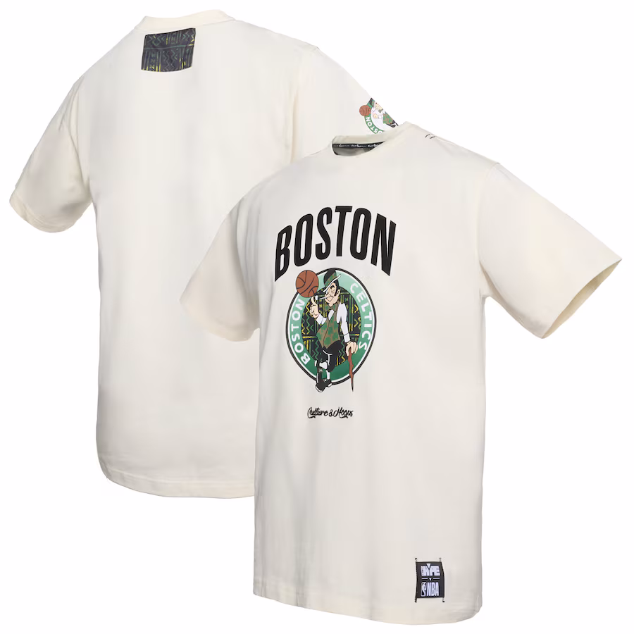Men's Boston Celtics  NBA x Two Hype Cream Culture & Hoops Collection Premium T-Shirt