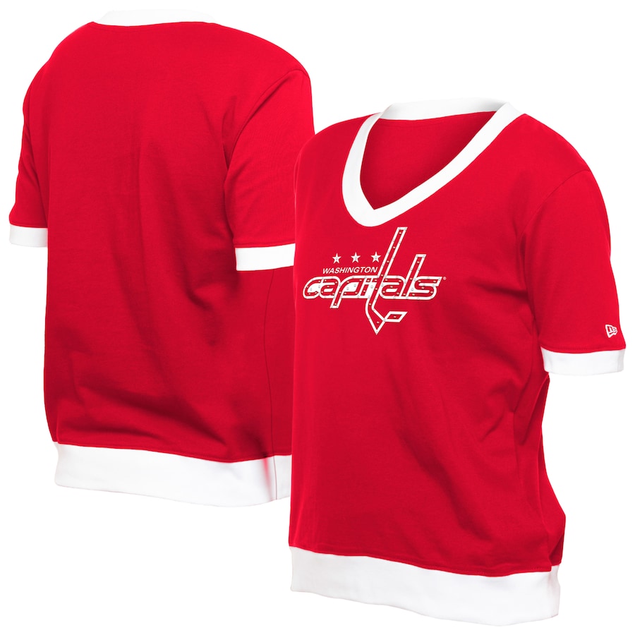 Women's Washington Capitals New Era Red Game Day Rhinestuds T-Shirt