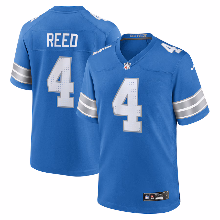 Men's Detroit Lions D.J. Reed Nike Blue Team Game Jersey