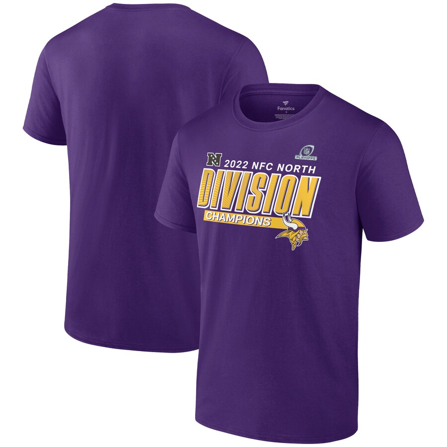 Men's Minnesota Vikings Fanatics Purple 2022 NFC North Division Champions Divide & Conquer T-Shirt